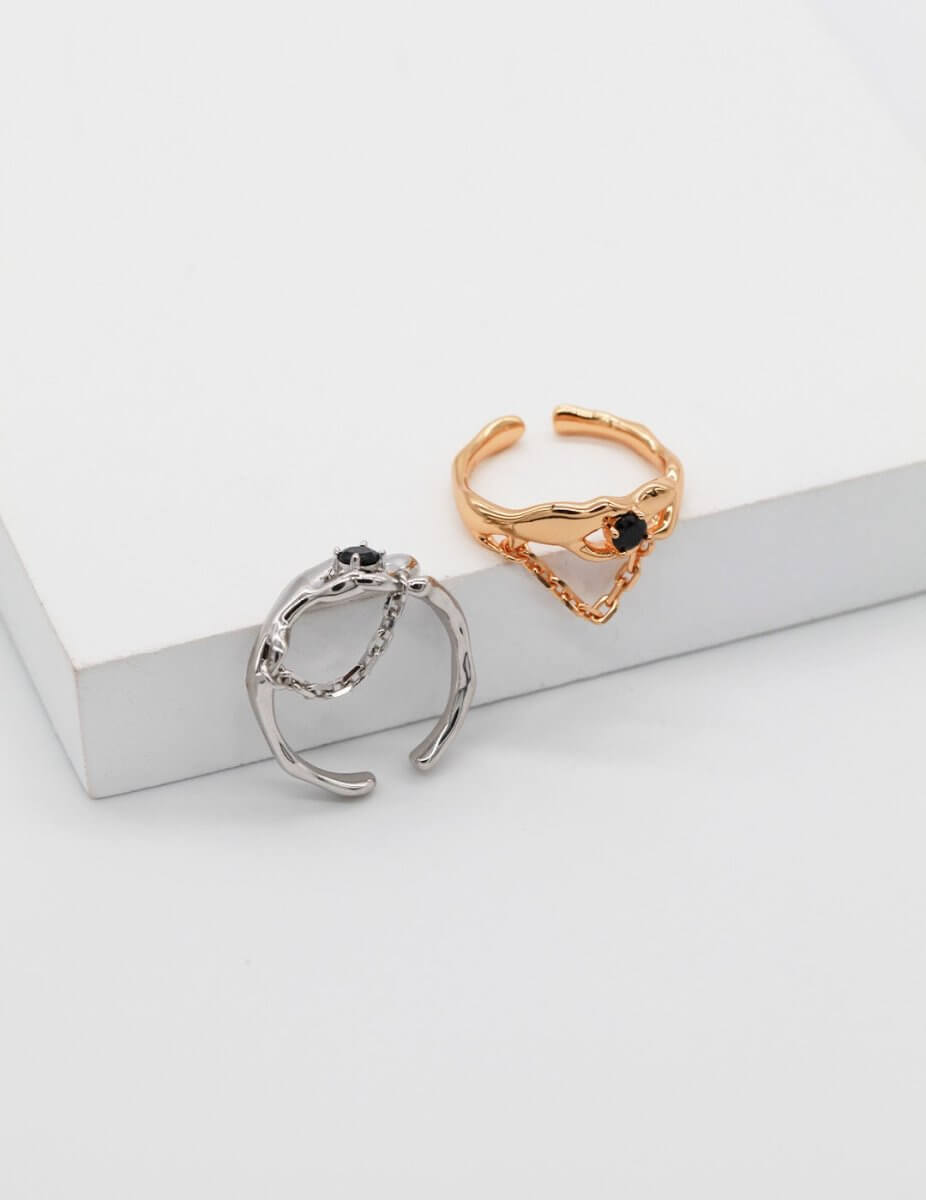 Abigail - Black Onyx Sterling Silver Ring - Pearlorious Jewellery