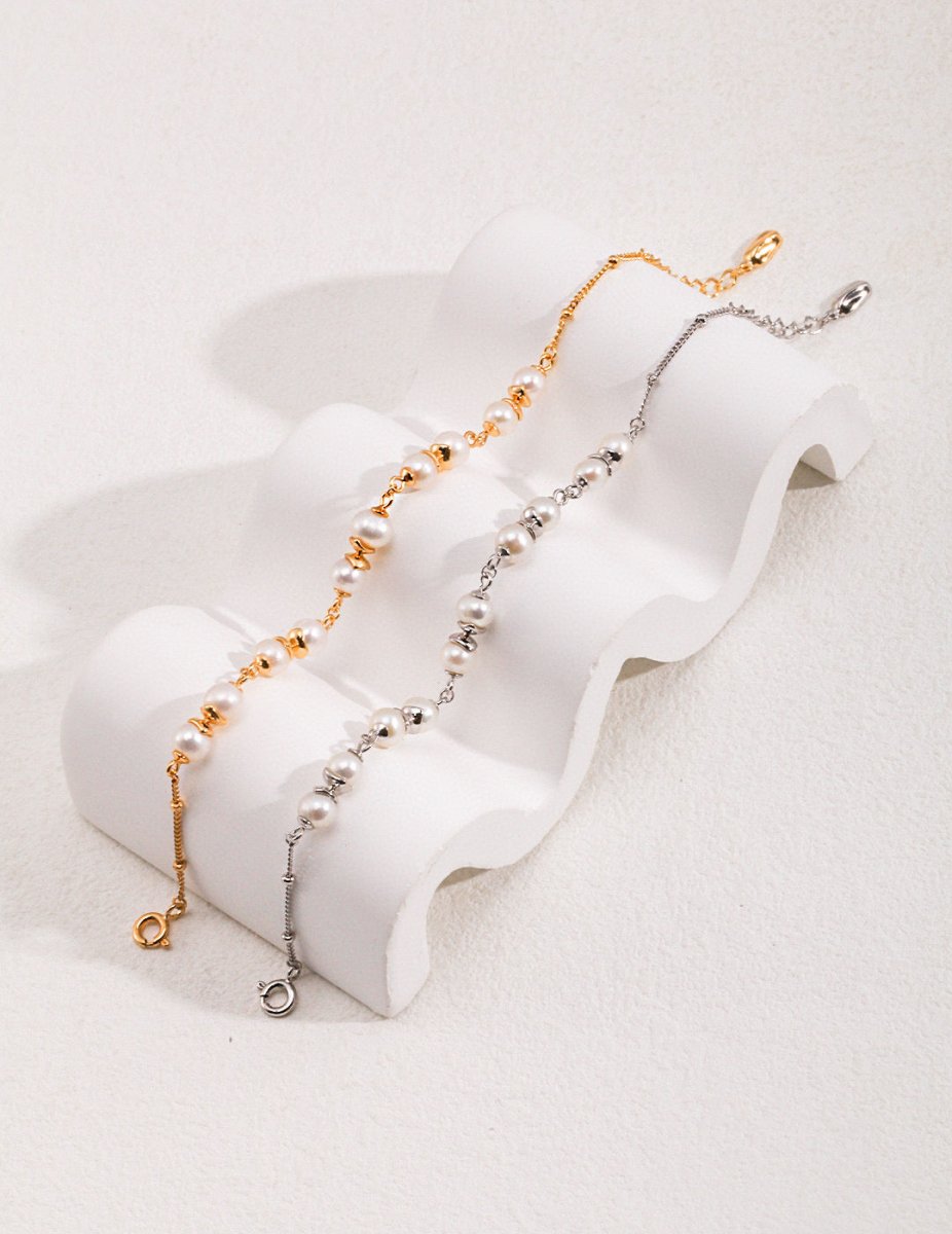 Allison - Freshwater Pearl and Sterling Silver Bracelet - Pearlorious Jewellery