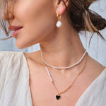 Angela - Love Heart Necklace Freshwater Pearl - Pearlorious Jewellery
