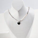 Angela - Love Heart Necklace Freshwater Pearl - Pearlorious Jewellery