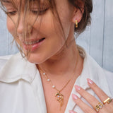 Annie - Love Heart Pendant with Opal Gemstone and Pearl Necklaces - Pearlorious Jewellery