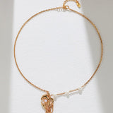 Annie - Love Heart Pendant with Opal Gemstone and Pearl Necklaces - Pearlorious Jewellery