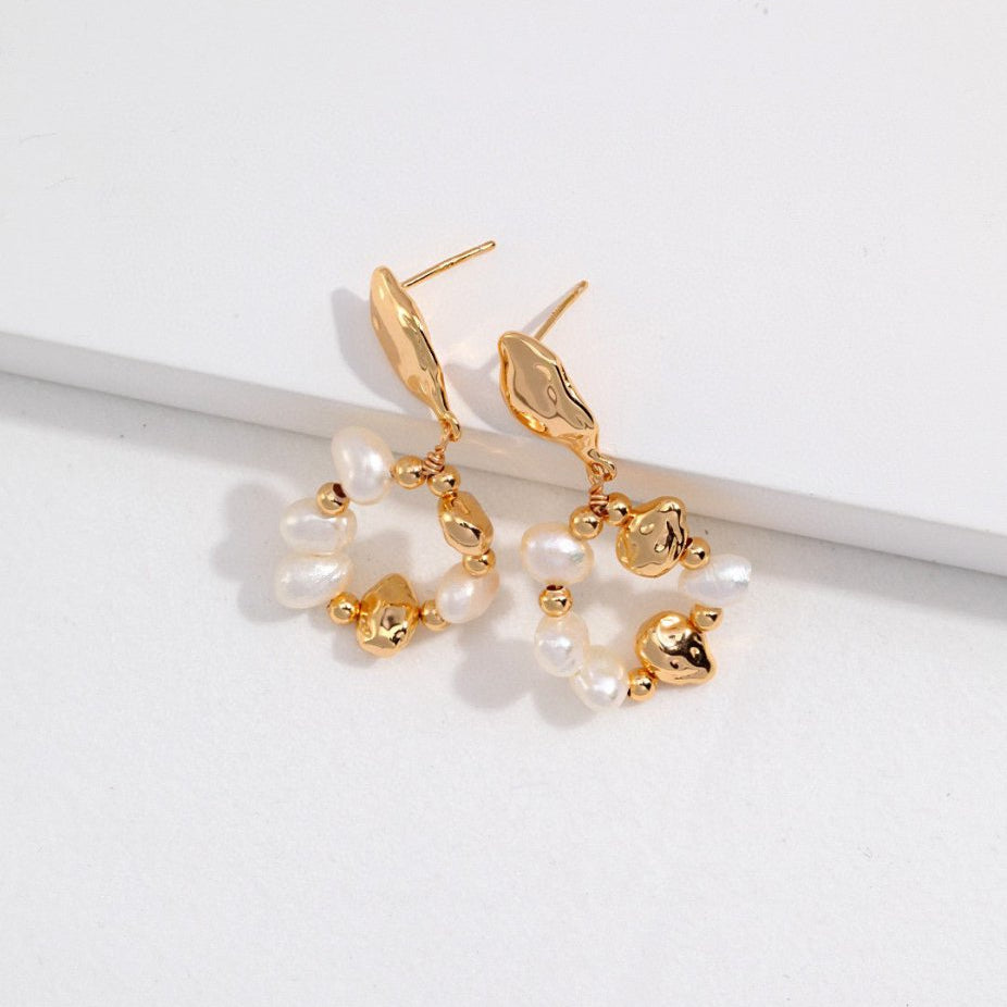 Ariana - Sterling Silver and Freshwater Pearl Wreath Earrings - Pearlorious Jewellery