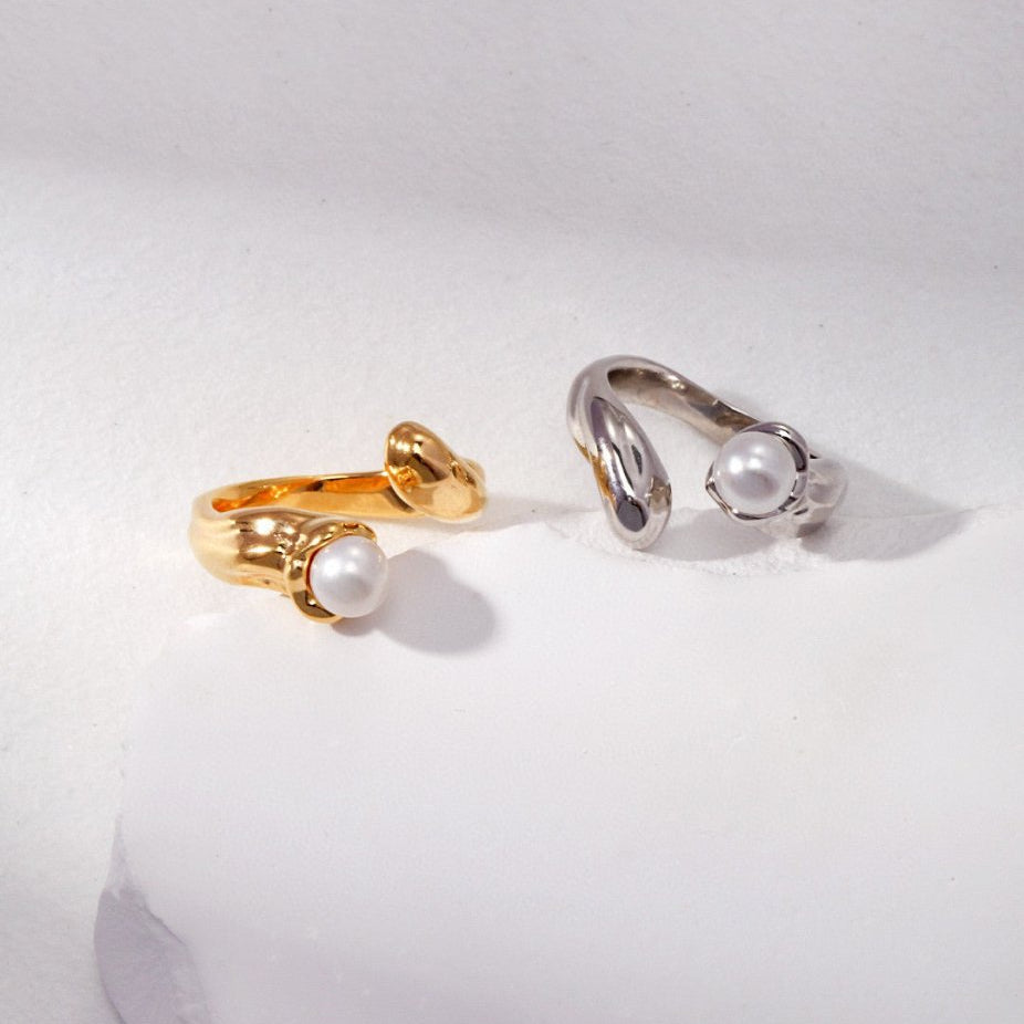 Ariel - Freshwater Pearl and Sterling Silver Ring - Pearlorious Jewellery