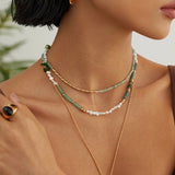 Arizona - Sterling Silver and Green Strawberry Quartz Neclace - Pearlorious Jewellery