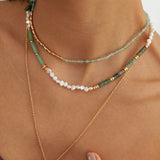 Arizona - Sterling Silver and Green Strawberry Quartz Neclace - Pearlorious Jewellery