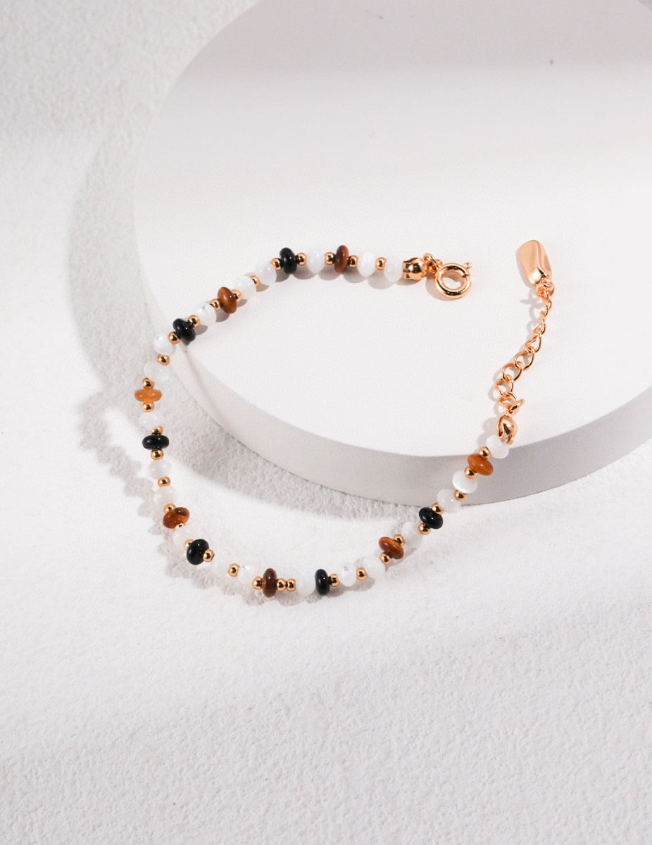 Ashley - Sterling Silver and Tiger Eye Bracelet - Pearlorious Jewellery