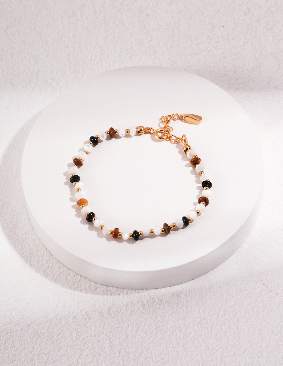 Ashley - Sterling Silver and Tiger Eye Bracelet - Pearlorious Jewellery