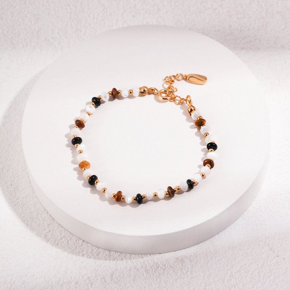 Ashley - Sterling Silver and Tiger Eye Bracelet - Pearlorious Jewellery