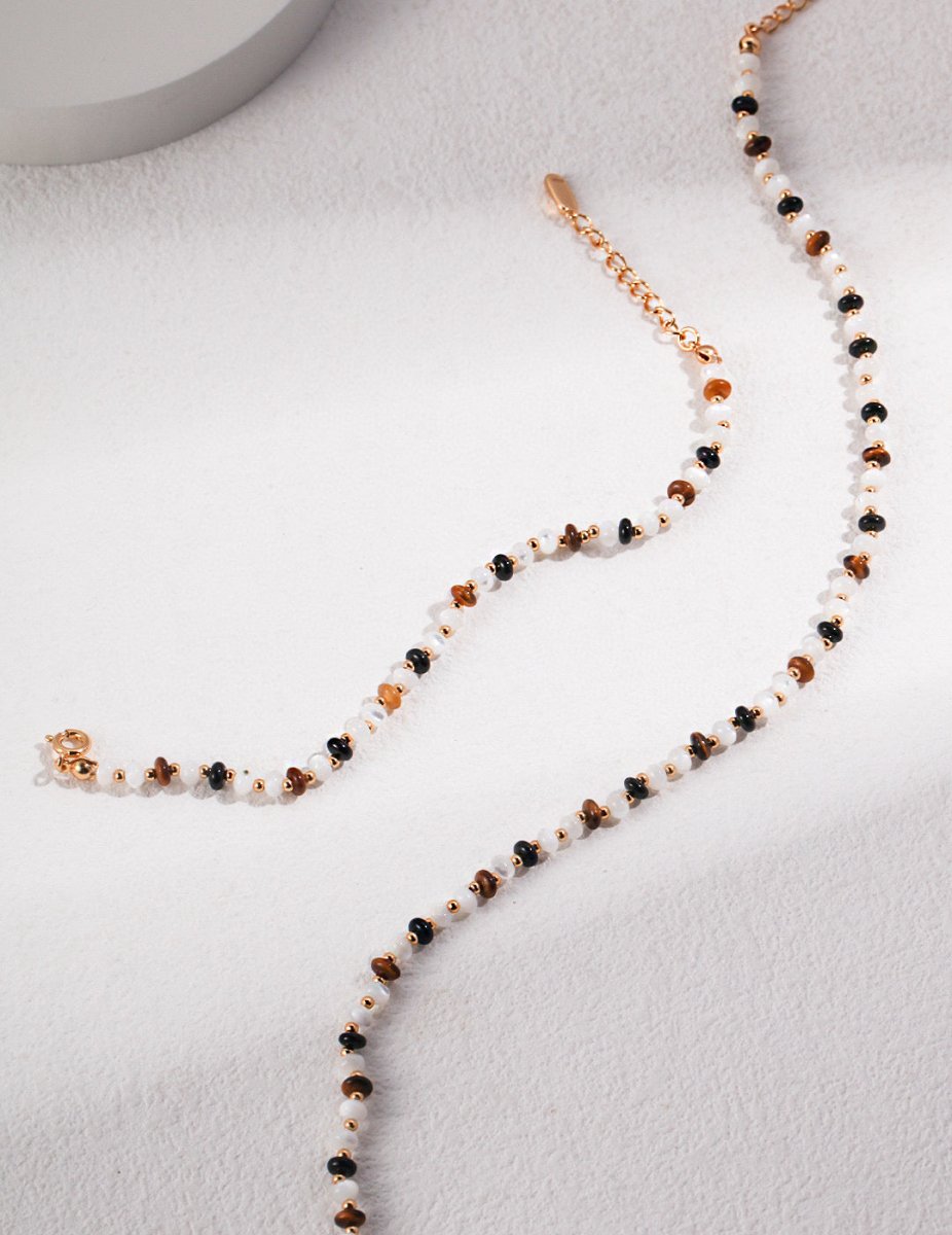 Ashley - Sterling Silver Tiger Eye Necklace - Pearlorious Jewellery