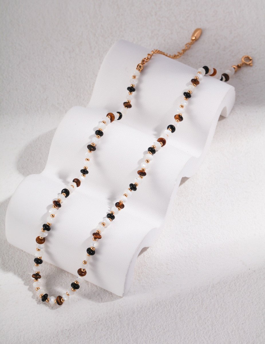 Ashley - Sterling Silver Tiger Eye Necklace - Pearlorious Jewellery
