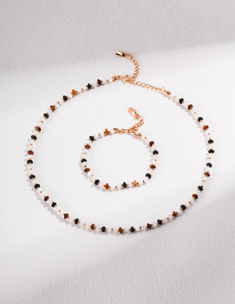 Ashley - Sterling Silver Tiger Eye Necklace - Pearlorious Jewellery