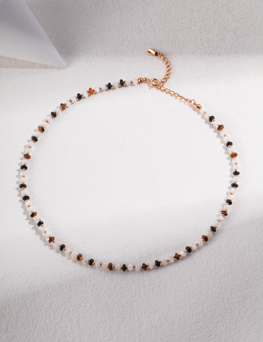 Ashley - Sterling Silver Tiger Eye Necklace - Pearlorious Jewellery