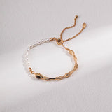 Ashley - Tiger Eye Stone and Pearl Bracelet - Pearlorious Jewellery