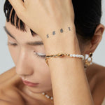 Ashley - Tiger Eye Stone and Pearl Bracelet - Pearlorious Jewellery