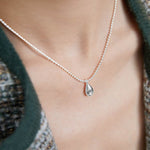 Aubrey - Minimalist Style Sterling Silver Water Drop Necklace - Pearlorious Jewellery