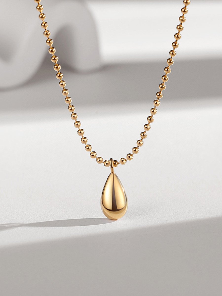 Aubrey - Minimalist Style Sterling Silver Water Drop Necklace - Pearlorious Jewellery