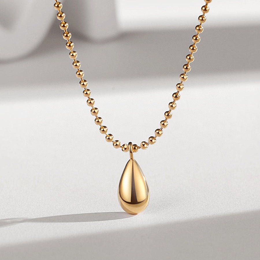 Aubrey - Minimalist Style Sterling Silver Water Drop Necklace - Pearlorious Jewellery