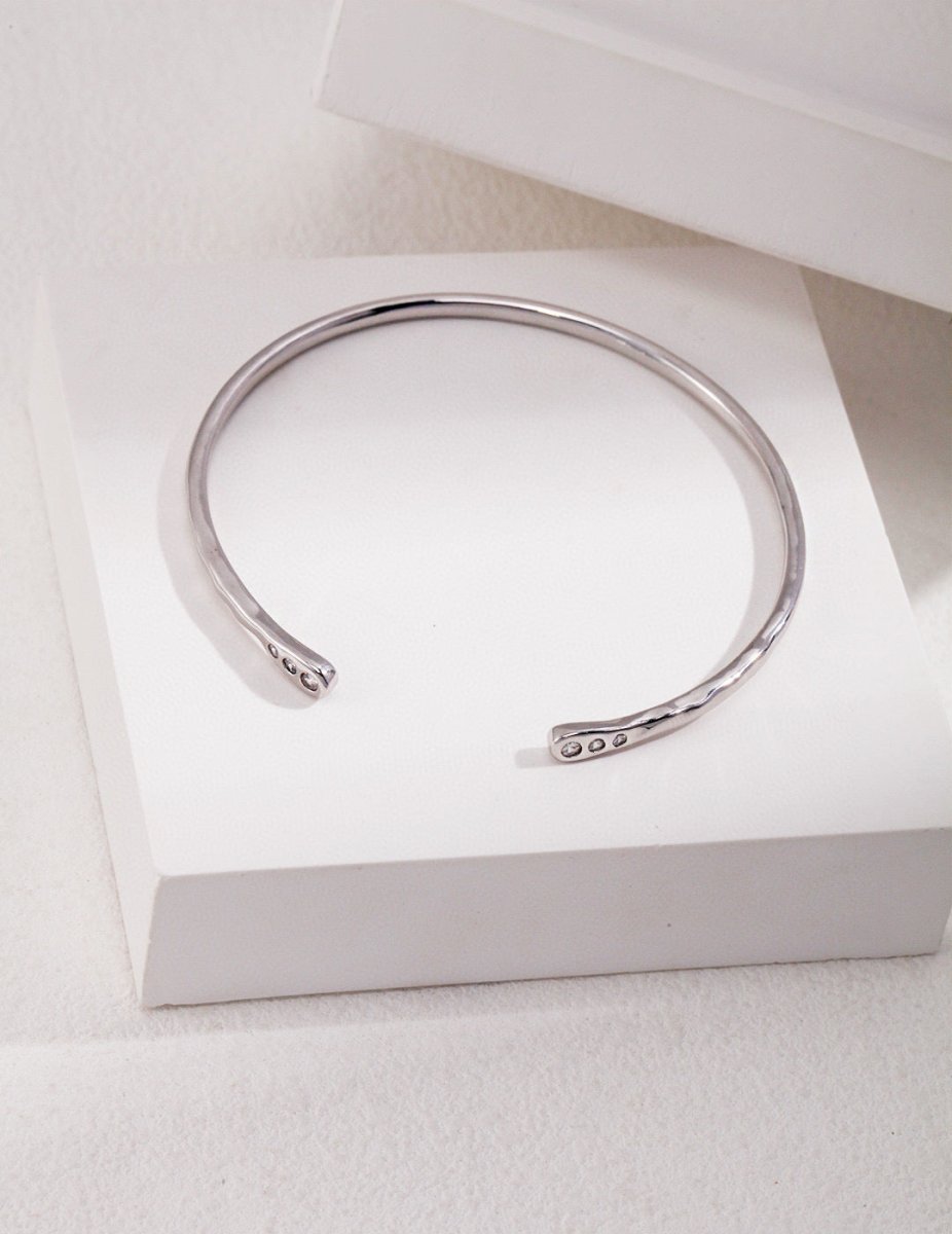 Ava - Sterling Silver and Zircon Bangles - Pearlorious Jewellery