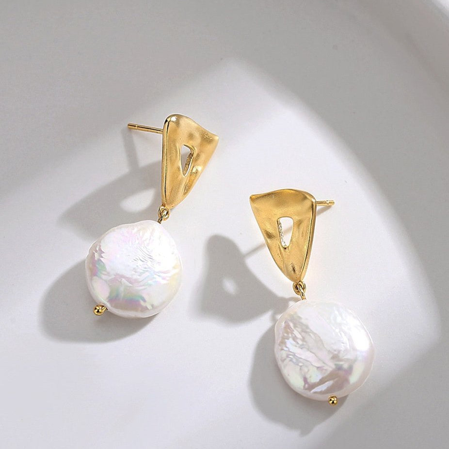Bella - Classic Baroque Pearl Earrings - Pearlorious Jewellery
