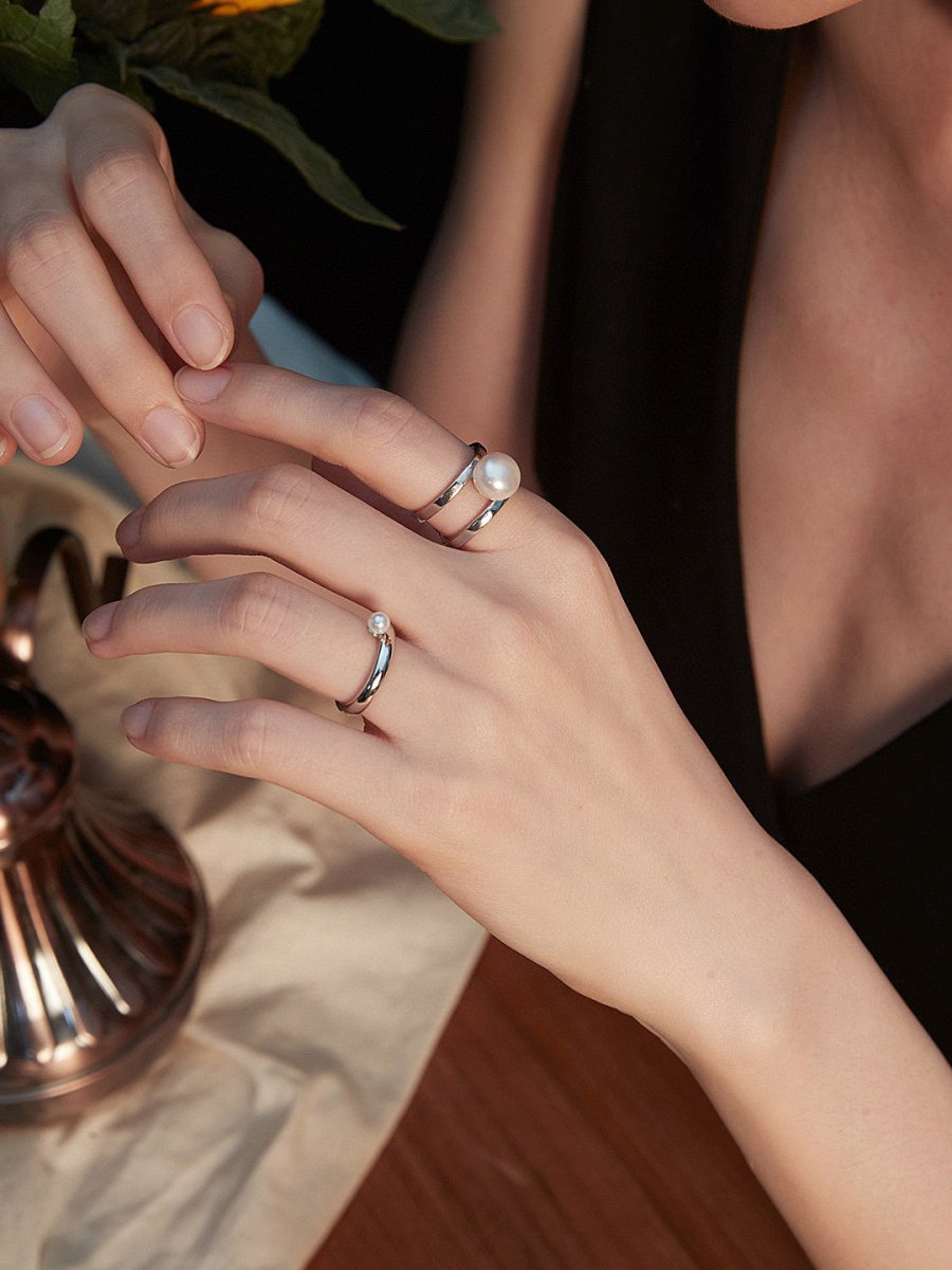 Bonnie - Timeless Sterling Silver and Freshwater Pearl Ring - Pearlorious Jewellery