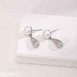 Brianna - Sterling Silver and Pearl Drop Earrings - Pearlorious Jewellery