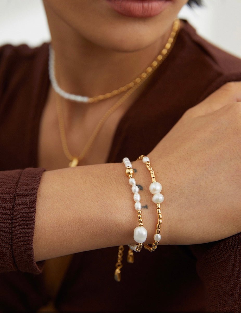 Brooklyn - Classic and Simple Freshwater Pearl and Sterling Silver Bracelet - Pearlorious Jewellery