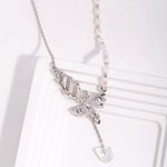 Camila - Butterfly Gemstone Pearl Necklace Made in Gold Vermeil Best Gift for Her - Pearlorious Jewellery