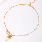 Camila - Butterfly Gemstone Pearl Necklace Made in Gold Vermeil Best Gift for Her - Pearlorious Jewellery