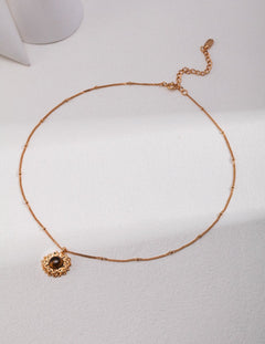 Catalina - Sterling Silver and Tiger Eye Pendant Necklace - Pearlorious Jewellery