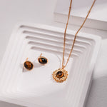 Catalina - Sterling Silver and Tiger Eye Pendant Necklace - Pearlorious Jewellery