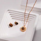 Catalina - Sterling Silver and Tiger Eye Pendant Necklace - Pearlorious Jewellery