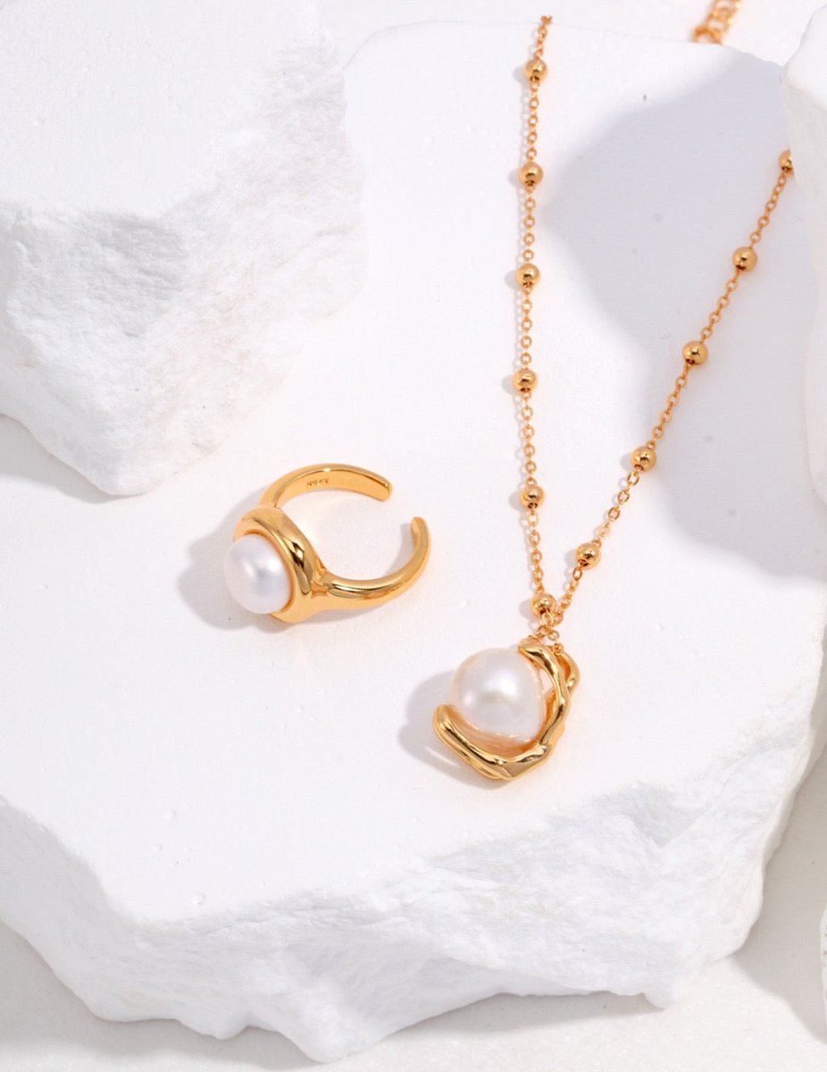 Celeste - Round Freshwater Baroque Pearl Necklace - Pearlorious Jewellery