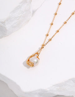 Celeste - Round Freshwater Baroque Pearl Necklace - Pearlorious Jewellery