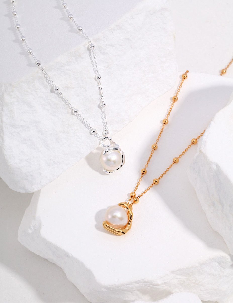 Celeste - Round Freshwater Baroque Pearl Necklace - Pearlorious Jewellery