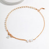 Clara - Delicate Pearl and Opal Gemstone Necklace - Pearlorious Jewellery