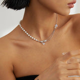 Clara - Delicate Pearl and Opal Gemstone Necklace - Pearlorious Jewellery