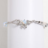 Clara - Silver Bow and Opal Bracelet - Pearlorious Jewellery