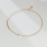 Corey - Minimalist Sterling Silver and Freshwater Pearl Necklace - Pearlorious Jewellery