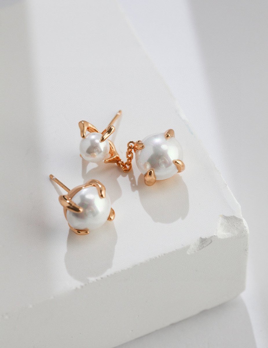 Della - AB Shell Pearl Earrings - Pearlorious Jewellery
