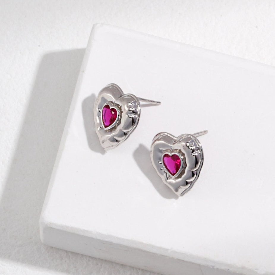 Dolly - Love Heart Balloon Earrings Sterling Silver - Pearlorious Jewellery