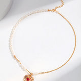 Dolly - Love Heart Balloon Necklace Sterling Silver and Freshwater Pearl - Pearlorious Jewellery