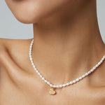 Elena - Freshwater Pearl Necklace with Heart Pendant - Pearlorious Jewellery