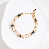 Elena - Good Luck Bracelet Sterling Silver with Black Labradorite Natural Crystal Bracelet - Pearlorious Jewellery