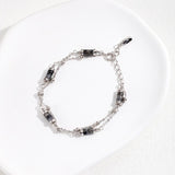 Elena - Good Luck Bracelet Sterling Silver with Black Labradorite Natural Crystal Bracelet - Pearlorious Jewellery