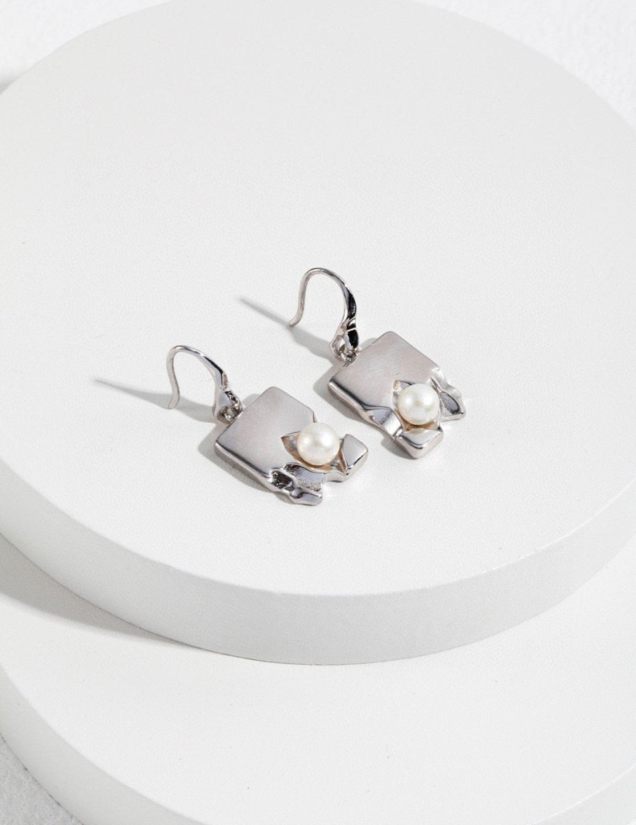 Elia - Sterling Silver and Freshwater Pearl Earrings - Pearlorious Jewellery