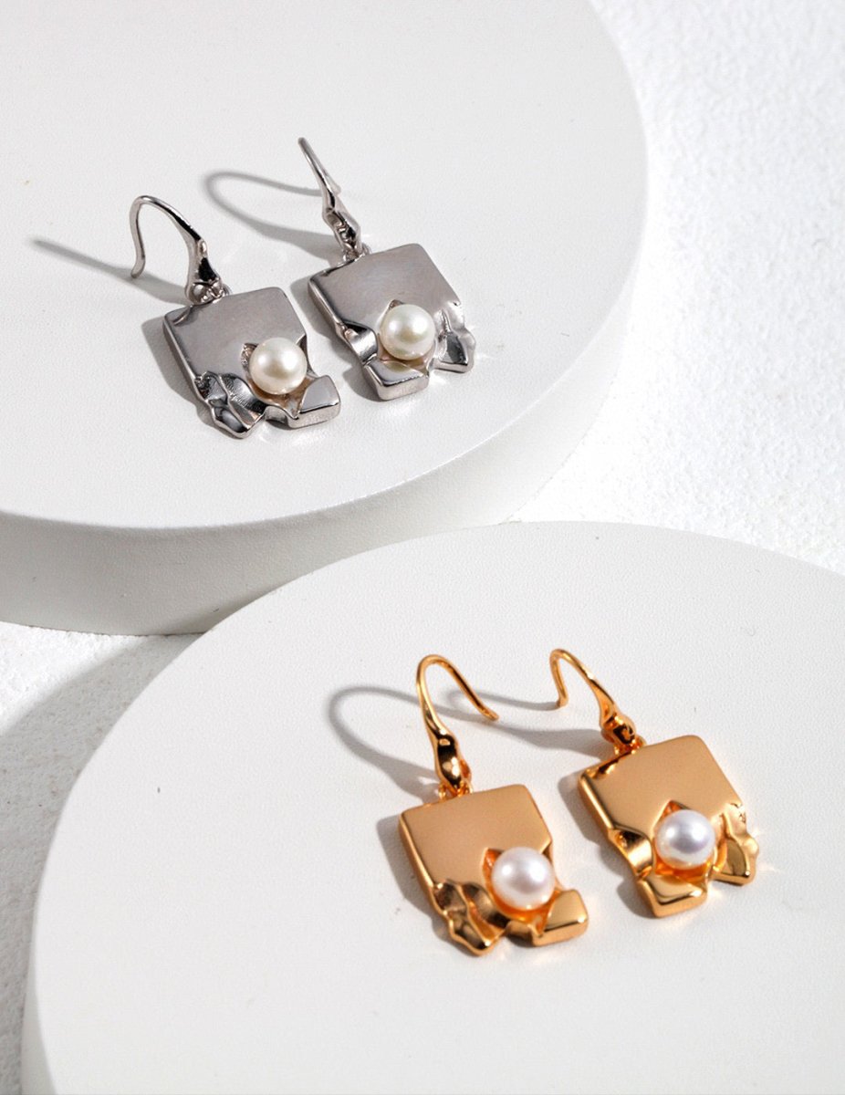 Elia - Sterling Silver and Freshwater Pearl Earrings - Pearlorious Jewellery