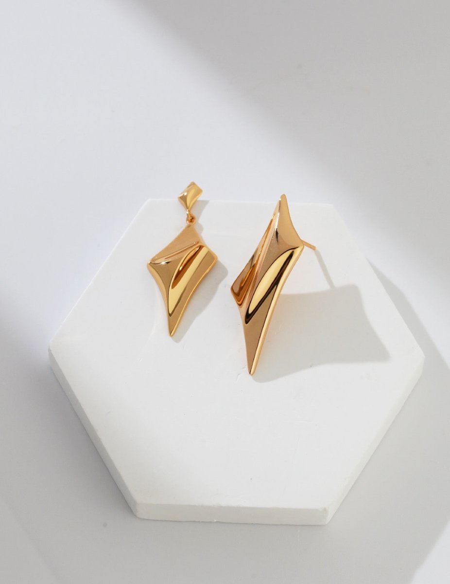 Eliana - Four-pointed Star AB Sterling Silver Earrings - Pearlorious Jewellery