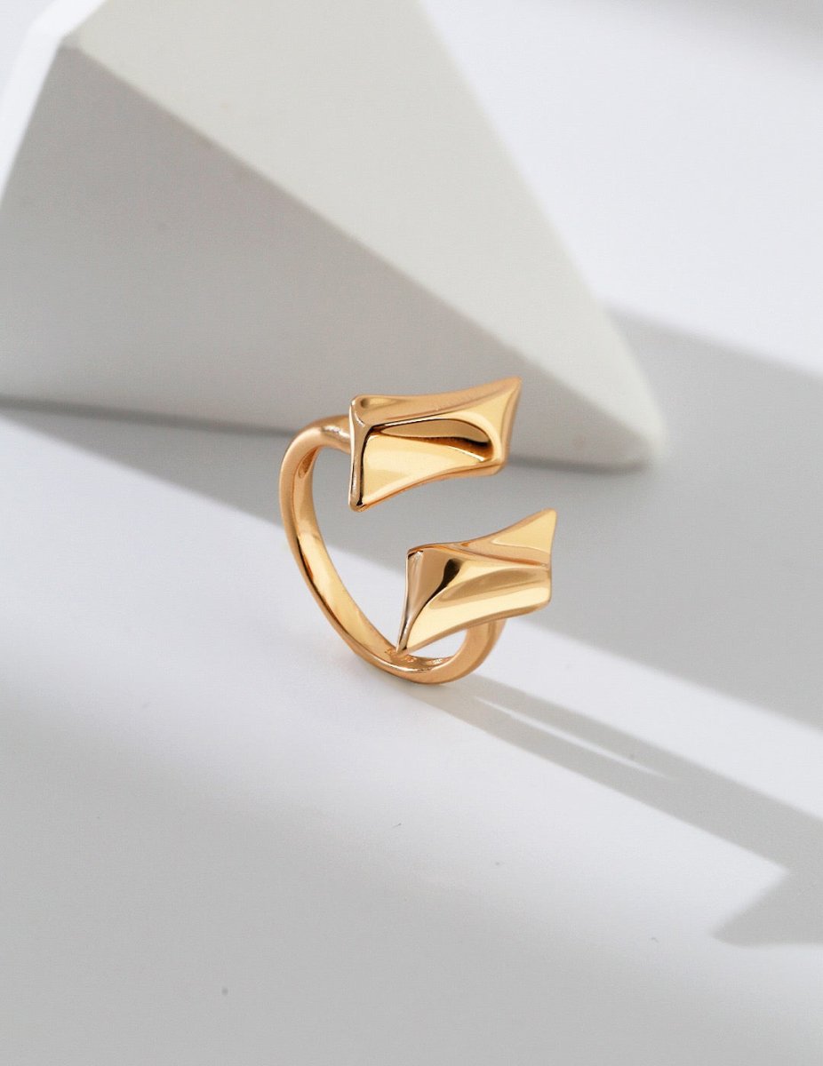 Eliana - Sterling Silver Double Four-pointed Star Rings - Pearlorious Jewellery
