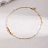 Elisa -Irregular Freshwater Pearl and Sterling Silver Beads Necklace - Pearlorious Jewellery